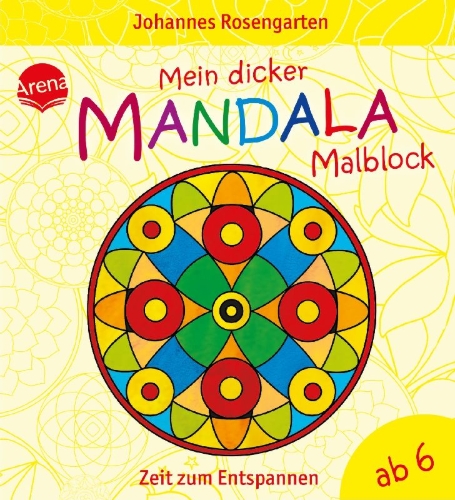 Buchcover und Innenansicht für das Buch: Mein dicker Mandala-Malblock
