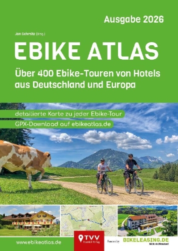 Buchcover und Innenansicht für das Buch: Ebike Atlas 2026
