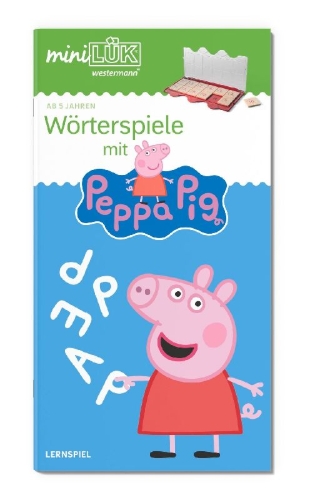 Buchcover und Innenansicht für das Buch: miniLÜK. Kindergarten/Vorschule Wörterspiele mit Peppa Pig