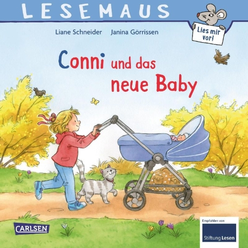 Buchcover und Innenansicht für das Buch: LESEMAUS 118: Conni und das neue Baby