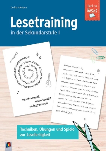 Buchcover und Innenansicht für das Buch: Lesetraining in der Sekundarstufe I