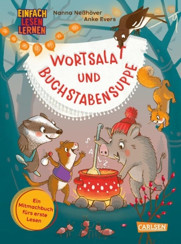Buchcover und Innenansicht für das Buch: Wortsalat und Buchstabensuppe