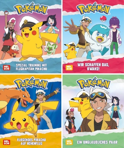 Buchcover und Innenansicht für das Buch: Nelson Mini-Bücher: 4er Pokémon: Pikachu 9-12