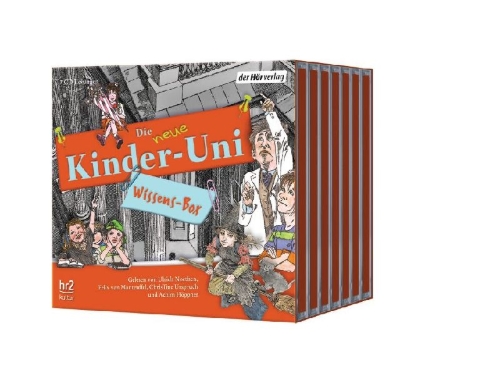 Buchcover und Innenansicht für das Buch: Die NEUE Kinder-Uni Wissens-Box