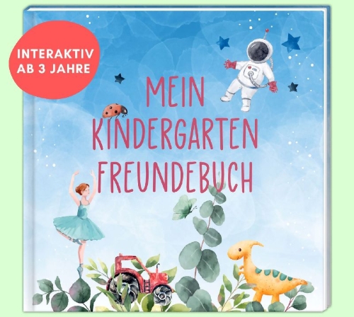 Buchcover und Innenansicht für das Buch: Mein Kindergarten Freundebuch