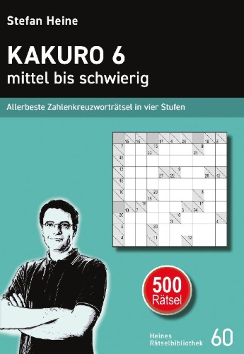 Buchcover und Innenansicht für das Buch: Kakuro 6 - mittel bis schwierig