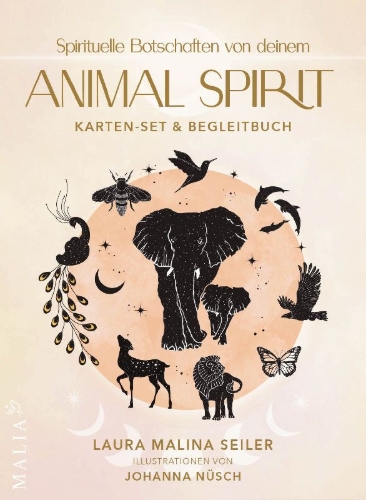 Buchcover und Innenansicht für das Buch: Spirituelle Botschaften von deinem Animal Spirit