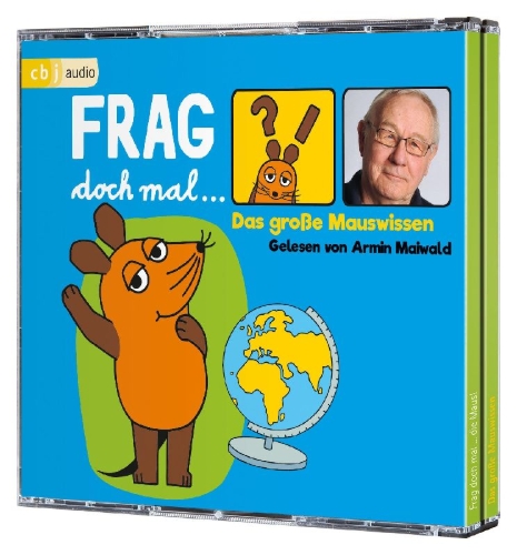 Buchcover und Innenansicht für das Buch: Frag doch mal ... die Maus! Das große Mauswissen. 4 CDs