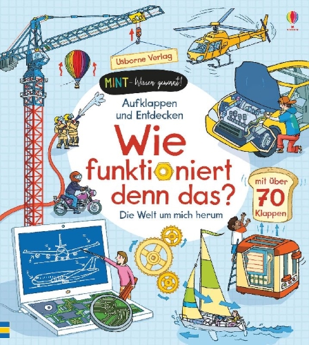 Buchcover und Innenansicht für das Buch: MINT - Wissen gewinnt! Aufklappen und Entdecken: Wie funktioniert denn das?
