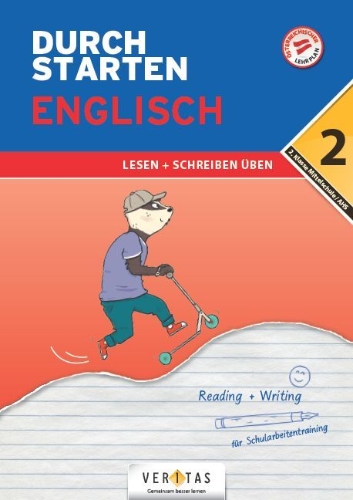 Buchcover und Innenansicht für das Buch: Durchstarten 2. Klasse - Englisch Mittelschule/AHS - Lesen und Schreiben