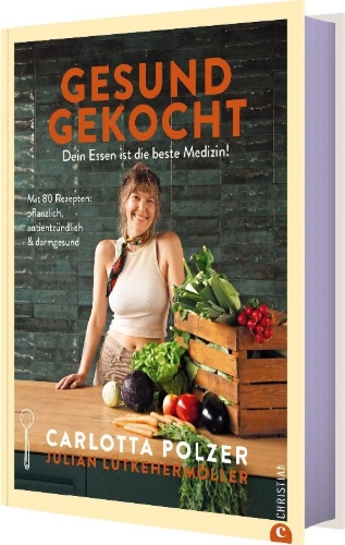 Buchcover und Innenansicht für das Buch: Gesund gekocht