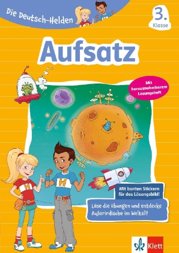 Buchcover und Innenansicht für das Buch: Klett Die Deutsch-Helden Aufsatz 3. Klasse
