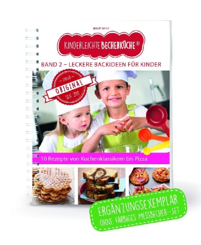 Buchcover und Innenansicht für das Buch: Kinderleichte Becherküche - Leckere Backideen für Kinder