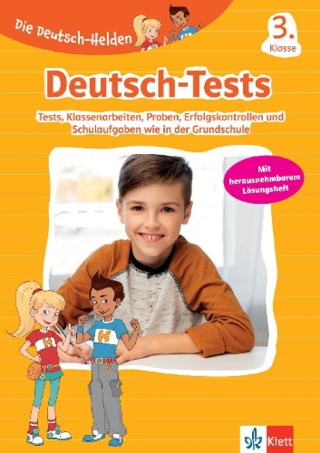 Buchcover und Innenansicht für das Buch: Die Deutsch-Helden: Deutsch-Tests 3. Klasse