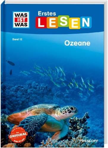 Buchcover und Innenansicht für das Buch: WAS IST WAS Erstes Lesen Band 12. Ozeane