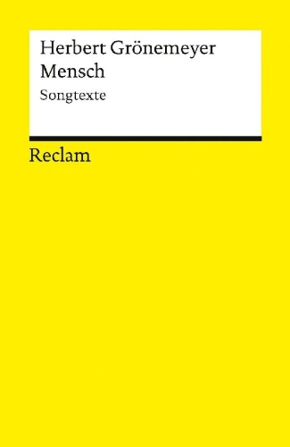 Buchcover und Innenansicht für das Buch: Mensch. Songtexte