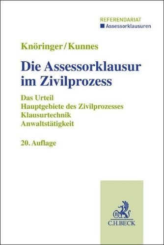 Buchcover und Innenansicht für das Buch: Die Assessorklausur im Zivilprozess