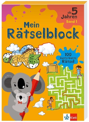 Buchcover und Innenansicht für das Buch: Klett Mein Rätselblock ab 5 Jahren Band 1
