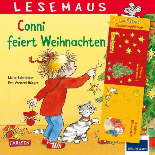 Buchcover und Innenansicht für das Buch: LESEMAUS 58: Conni feiert Weihnachten