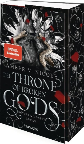 Buchcover und Innenansicht für das Buch: The Throne of Broken Gods (Gods & Monsters 02)