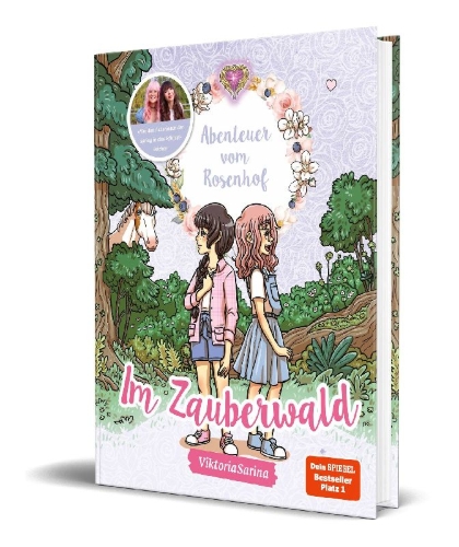 Buchcover und Innenansicht für das Buch: Abenteuer vom Rosenhof. Im Zauberwald