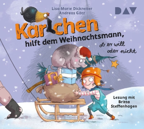 Buchcover und Innenansicht für das Buch: Karlchen hilft dem Weihnachtsmann, ob er will oder nicht