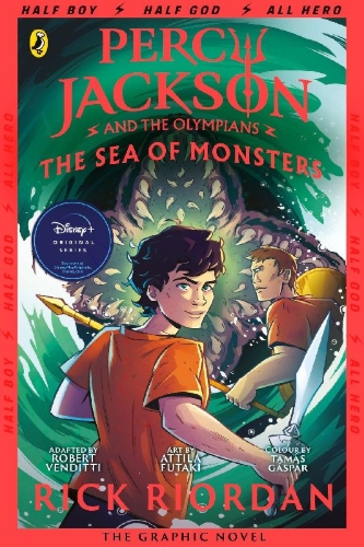 Buchcover und Innenansicht für das Buch: Percy Jackson and the Sea of Monsters: The Graphic Novel
