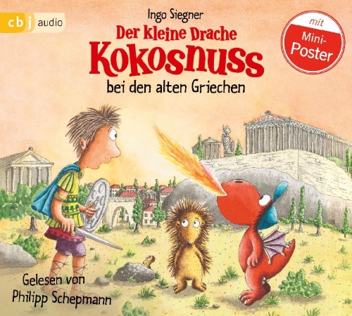 Buchcover und Innenansicht für das Buch: Der kleine Drache Kokosnuss bei den alten Griechen