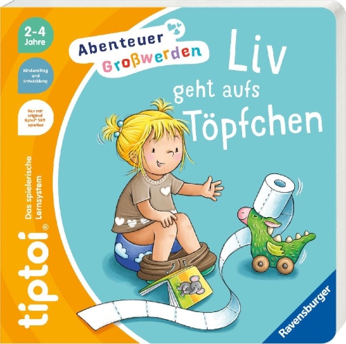 Buchcover und Innenansicht für das Buch: tiptoi® Abenteuer Großwerden - Liv geht aufs Töpfchen