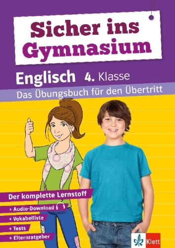 Buchcover und Innenansicht für das Buch: Klett Sicher ins Gymnasium Englisch 4. Klasse