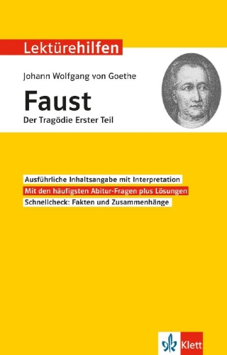 Buchcover und Innenansicht für das Buch: Lektürehilfen Johann Wolfgang von Goethe "Faust - Der Tragödie erster Teil"