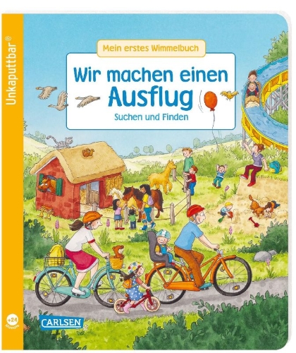 Buchcover und Innenansicht für das Buch: Unkaputtbar: Mein erstes Wimmelbuch: Wir machen einen Ausflug