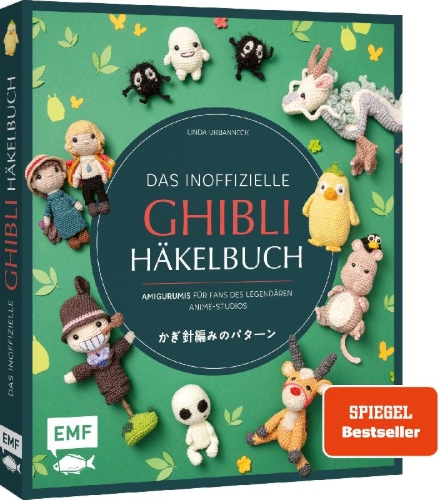 Buchcover und Innenansicht für das Buch: Das inoffizielle Ghibli-Häkelbuch - 23 zauberhafte Amigurumis für Fans des legendären Anime-Studios