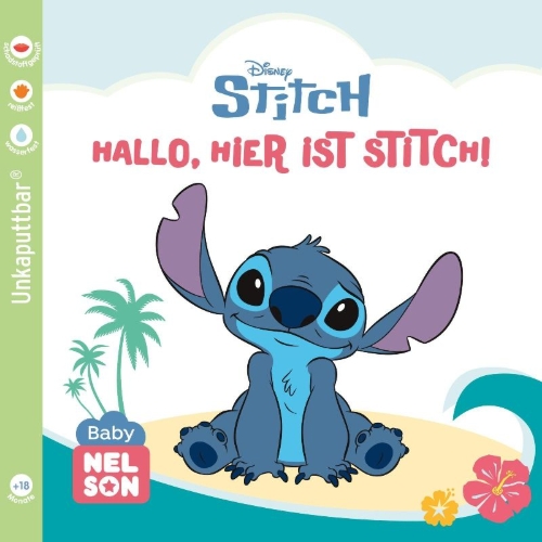 Buchcover und Innenansicht für das Buch: Disney: Baby Nelson (unkaputtbar) 7: Disney - Hallo, hier ist Stitch!
