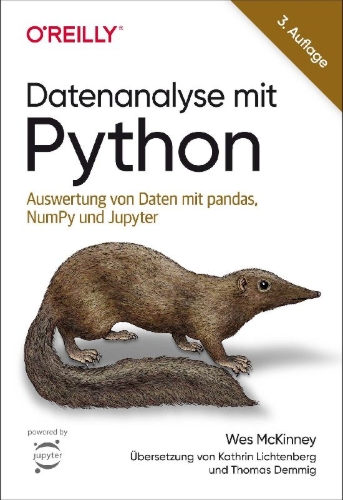 Buchcover und Innenansicht für das Buch: Datenanalyse mit Python