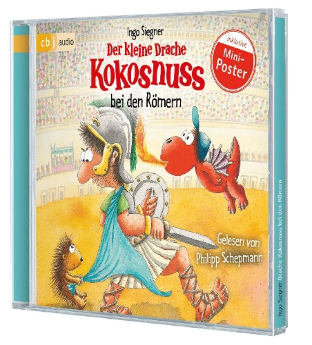 Buchcover und Innenansicht für das Buch: Der kleine Drache Kokosnuss bei den Römern