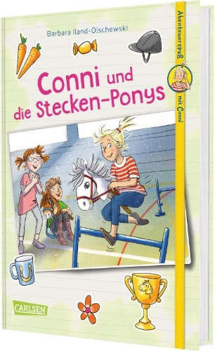 Buchcover und Innenansicht für das Buch: Abenteuerspaß mit Conni 4: Conni und die Stecken-Ponys