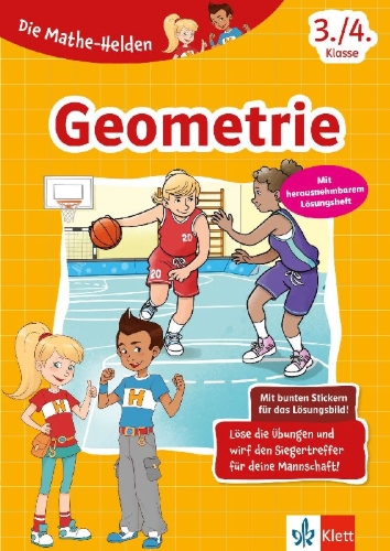 Buchcover und Innenansicht für das Buch: Klett Die Mathe-Helden: Geometrie 3./4. Klasse