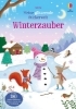 Buchcover und Innenansicht für das Buch: Meine glitzernde Stickerwelt: Winterzauber