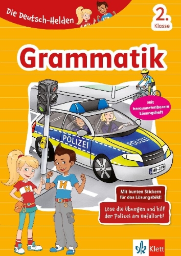 Buchcover und Innenansicht für das Buch: Die Deutsch-Helden Grammatik 2. Klasse