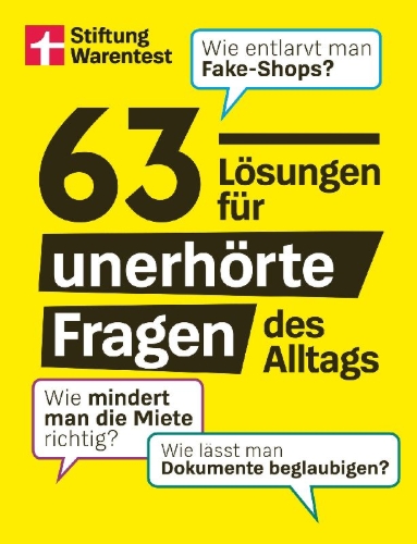 Buchcover und Innenansicht für das Buch: 63 Lösungen für unerhörte Fragen des Alltags
