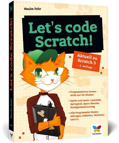 Buchcover und Innenansicht für das Buch: Let's code Scratch!
