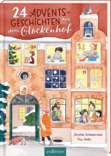 Buchcover und Innenansicht für das Buch: 24 Adventsgeschichten aus dem Glockenhof