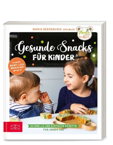 Buchcover und Innenansicht für das Buch: Gesunde Snacks für Kinder