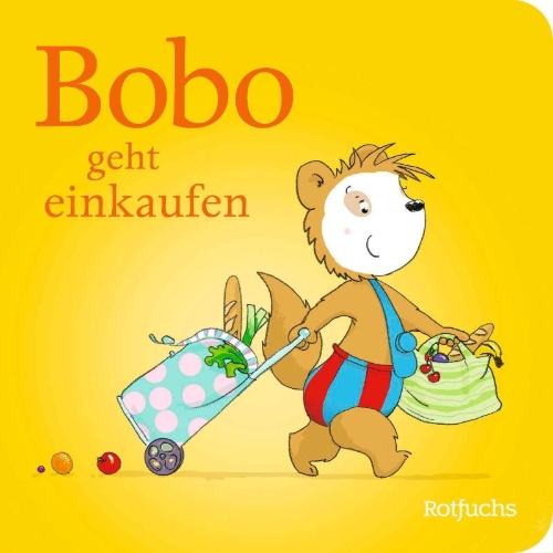 Buchcover und Innenansicht für das Buch: Bobo geht einkaufen