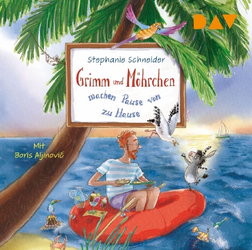 Buchcover und Innenansicht für das Buch: Grimm und Möhrchen machen Pause von zu Hause (Teil 3)