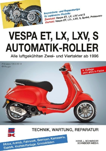 Buchcover und Innenansicht für das Buch: Vespa ET, LX, LXV, S Automatik-Roller