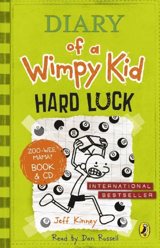 Buchcover und Innenansicht für das Buch: Diary of a Wimpy Kid 08. Hard Luck. Book + CD