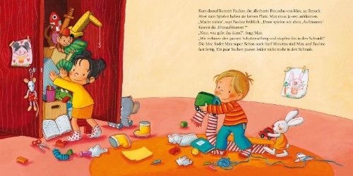 Buchcover und Innenansicht für das Buch: LESEMAUS 119: Max räumt auf