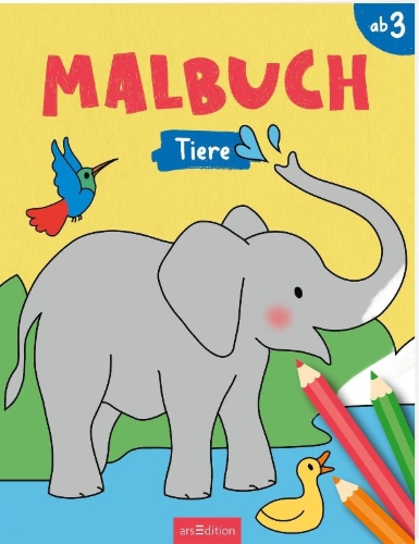 Buchcover und Innenansicht für das Buch: Malbuch Tiere